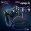OSTENT Wired USB Controller Gamepad Joystick for Microsoft Xbox 360 Console Windows PC Laptop Computer Video Game Color Black