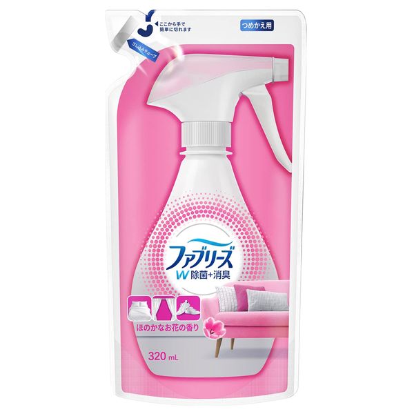 Febreze W Disinfecting + Deodorizing Fabric Spray with Gentle Flower Scent, Refill, 10.1 fl oz (320 ml)