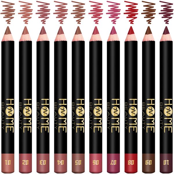 7V HOME BEAUTY Matte Lip Crayon Set, 10PCS Lip Liner High Pigment Long Lasting Lipstick Pencil (SET A, 10 Count (Pack of 1))