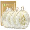 Crovin Bath Shower Pouf Sponge - 4 Count Exfoliating Mesh Pouf Sponge-Large 5x7 Premium Loofah Shower Scrubber for Men and Women-Elastic Hand Strap Body Brush to Soothe, Cleanse Your Skin
