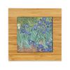 Irises (Van Gogh) Bamboo Trivet with Ceramic Tile Insert