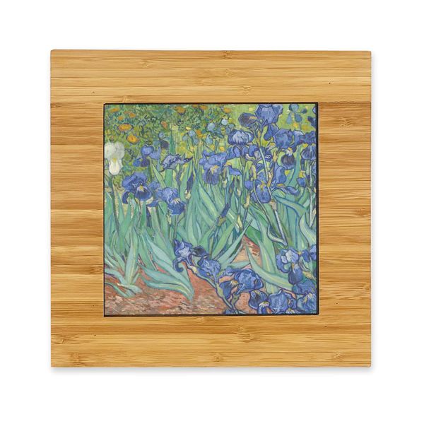 Irises (Van Gogh) Bamboo Trivet with Ceramic Tile Insert