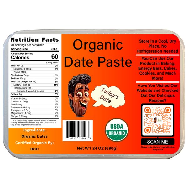 Today's Date | Organic Date Paste | 1.5 lbs | Vegan, Gluten Free, Keto, Paleo, No Added Sugar | Low Gi Foods For Breakfast