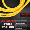 100 ft Twisted Polypropylene Rope 1/2" Yellow Poly Pro Cord