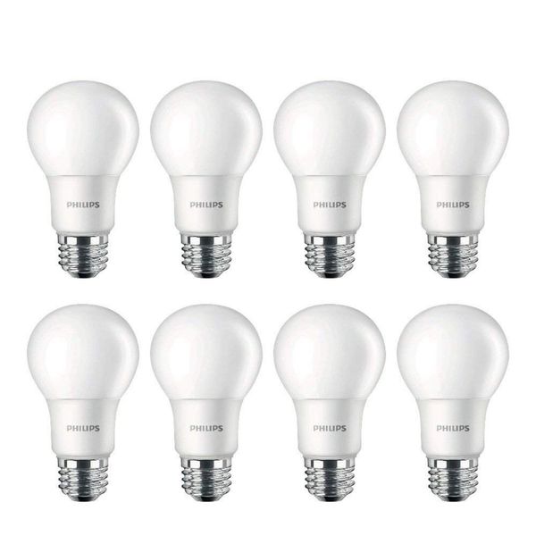 Philips LED High Lumen 100 Watt A19 Frosted Light Bulb, Non-Dimmable, 1500 Lumen, Daylight (5000K), 13.5W=100W, E26 Base, 8-Pack