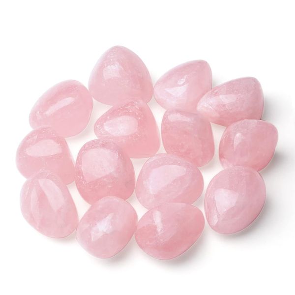 XIANNVXI Rose Quartz Crystal Stones Natural Irregular Polished Tumbled Stones Bulk Crystals Gemstones Vase Filler Decorative Stones Reiki Palm Energy Stones 100 Gram