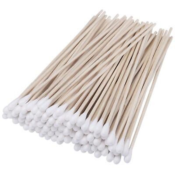 6" Cotton Swabs Wooden Handles Cotton Tipped Applicator Wood Sticks With Single