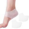 HappyHome Heel Protective Supporter Cover Moisturizing Prevents Stays in Stays Shock Absorption Foot Cushion Insoles Left and Right Use 2 Pieces (Translucent (with Holes))