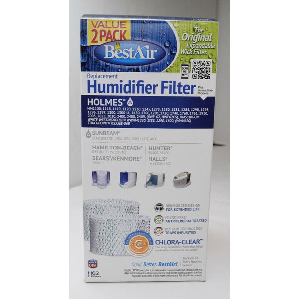 2 PACK BestAir Best Air Humidifier Replacement Filter H62