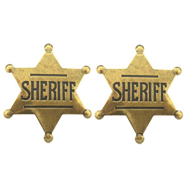 iMagitek 2 Pack 2.6 Inch Mental Western Sheriff Badge for Kids Party Favors Supplies, School Carnival Prizes, Party Bag Gift Fillers