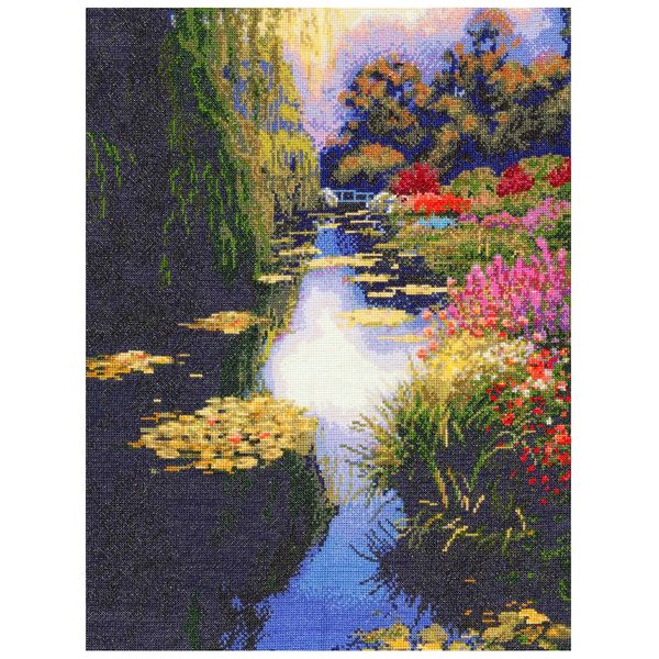 M C G Textiles View from Monet's Bridge Counted Cross Stitch Kit-16"X12" 16 Count