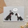 Pack of 6 Black Schnauzer Wedding Cards