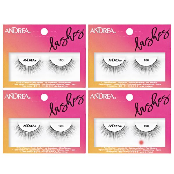 Andrea Strip Lash 108 Black, 4 packs