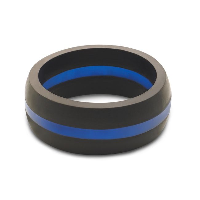  QALO Men's Rubber Silicone Ring, Classic Thin Line