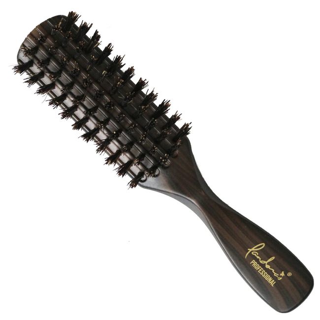 Kinugawa Company 1740A Hair Brush, Natural Bristle, Boar Bristle Brush, Static Electricity, Hair Damage-Resistant, Easy to Catching Fan Type, Hair Plant, Wood Grain Handle, 6 Lines, L Size