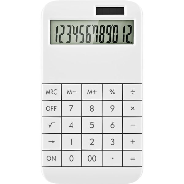 EooCoo Basic Standard Calculator 12 Digit Desktop Calculator with Large LCD Display for Office, School, Home & Business Use, Modern Design - White