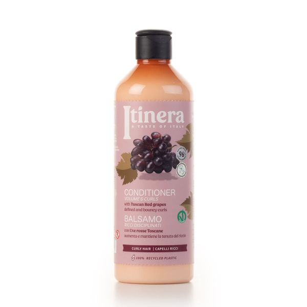 Itinera Volume & Curls Conditioner with Tuscan Red Grapes (12.51 fl oz) - for Defined and Bouncy Curls - Vegan Friendly - 96% Natural Origin Ingredients