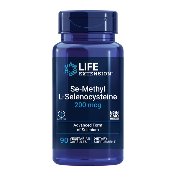 Life Extension Se-Methyl L-Selenocysteine, Advanced Form of Selenium, antioxidant Defense, Cellular Health, Healthy Aging, Vegetarian, Gluten-Free, Non-GMO, 90 Capsules