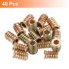 sourcing map Wood Furniture M6x17mm Threaded Insert Nuts Interface Hex Socket Drive 40pcs