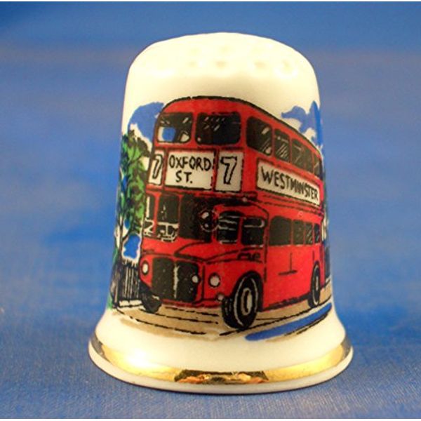 Porcelain China Collectable Thimble London Bus