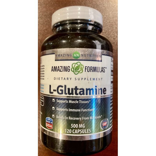 Amazing Formulas L-Glutamine 500 Mg 120 Capsules  Fresh 10/24