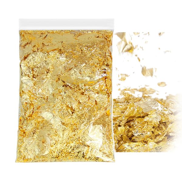 Gold Leaf Hair Coming of Age Ceremony, Gold Foil Sheet, Imitation Gold Foil, Hair Ornament, Gold Foil Resin, Gold Foil Flakes, Gold Foil for Hair Gold Foil Resin Fake Flakes, Weddings, DIY, Crafts,