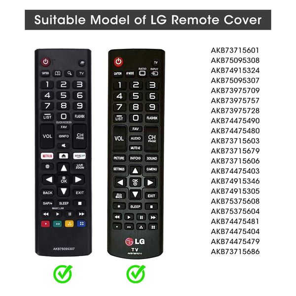 Silikon Hülle Schutzhülle für LG Fernbedienung TV AKB75095308 AKB75095307 AKB73715601 Fernbedienungen TV Remote Control Cover Case Anti-Rutsch Stoßfest Silikonhülle für LG Fernbedienung (Schwarz)