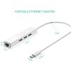 Micro Usb to Ethernet Lan Adapter With 3 Ports Usb Hub For Google Nexus Player,Tv Stick Streaming Device,Raspberry Pi Zero - White