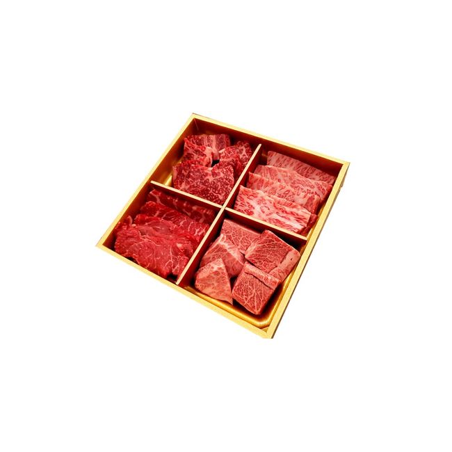 Tajima Beef and Sanda Wagyu Beef Eating Comparisons: 4 Leaf Beque Set 10.6 oz (300 g) (For Tajima Beef Maru Core Yakiniku, Tajima Beef Steak, Sanda Wagyu Beef Misji Dice Steak, 2.6 oz (75 g) each)