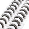 Glowingwin Cat Eyelashes Volume 3D Hybrid Natural Look Fake Russian Strip Lashes 10 Pairs Dramatic Fluffy Handmade Reusable D Curl False Eyelashes
