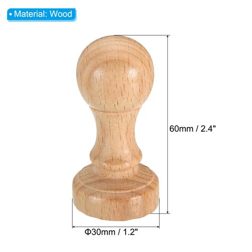 PATIKIL 30mm Stamp Wood Round Handle, 3 Pack Wooden Knobs Stamp Mounts Drawer Pulls for Stamp Making DIY Crafting Scrapbooking, Brown