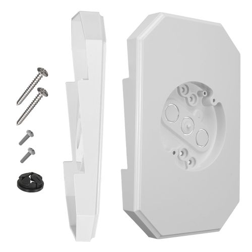 Vinyl Siding Mounting Blocks , Ease of Installation Built-in Electrical Box Outdoor Light Mounting Block, 8141DBL Siding Mounting Plate for 1/2 inch Lap Double and 4 inch Siding, White 1 Pack