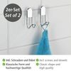 WENKO 20642100 Wall hook Classic - set of 2, Steel, 2 x 9 x 5.5 cm, Chrome