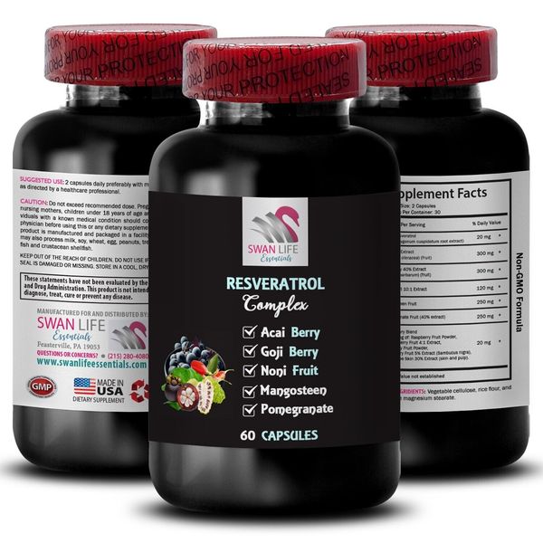 Acai Berry -RESVERATROL COMPLEX - Daily support 1 Bottle 60 Capsules