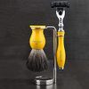 Triple Action Shaving Razor - Special Yellow Edition || Luxury Shaving Collection by JAGSHAVING || Triple Edge Cartridge Compatible Razor - 1 Pre-Inserted Cartridge - Great for Any Collection