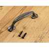 CAST IRON HANDLE RUSTIC DRAWER PULL 5 1/4" LONG W/ SCREWS PULLS HANDLES CABINET