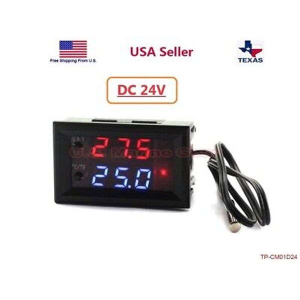 Digital LED Microcomputer Thermostat Controller Switch Temperature Sensor DC 24V