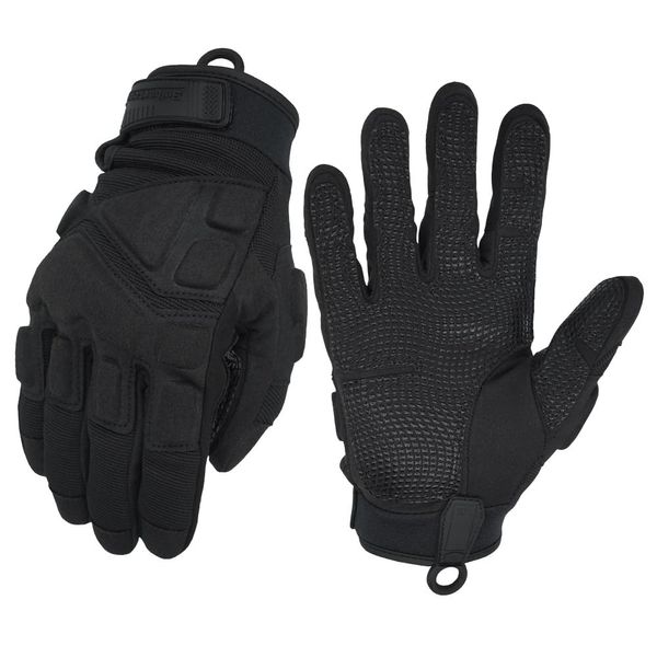 Seibertron Patented S.O.L.A.G 2.0 Touchscreen Tactical Sports Gloves Waterproof Batting Gloves Airsoft Hunting Hiking Riding Cycling Motorcycle Climbing Full Finger Gloves Black XL