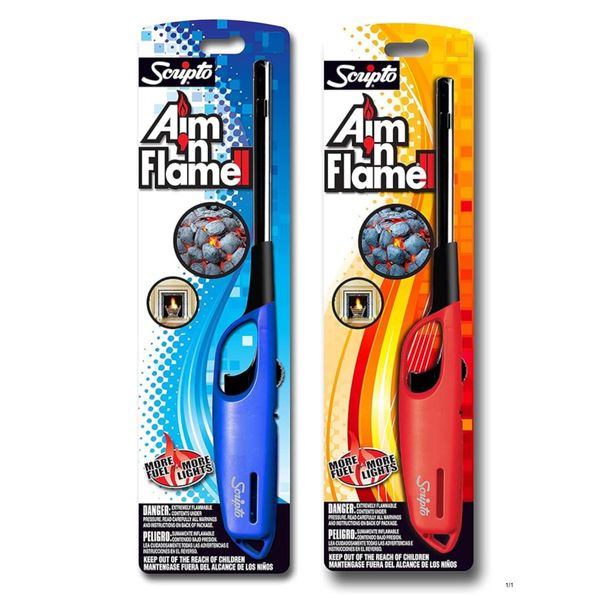 Scripto Multi-Purpose Utility Aim'n Flame II Safe Lighters Random Colors  2-Ct