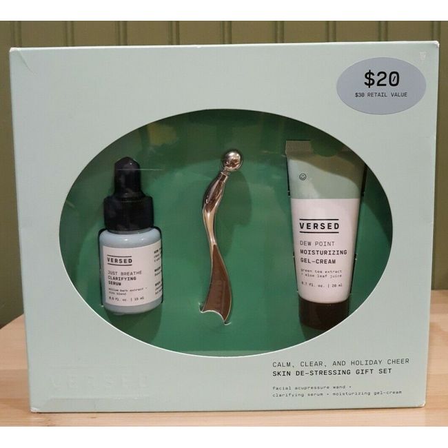 Versed De-stressing Gift Set (Facial Wand, Serum & Moisturizing Gel-Cream)