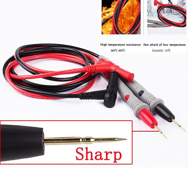 1 Pair Universal Probe Wire Cable Test Leads Pin Digital Multimeter Needle  Tip 