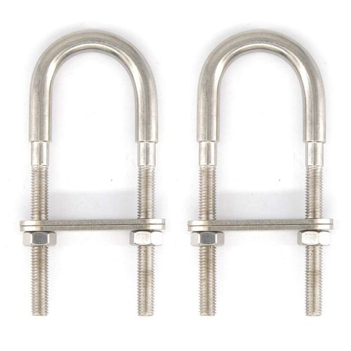 304 Stainless Steel U Bolt Set Marine Boat Deck Hardware M6x90 2PCS