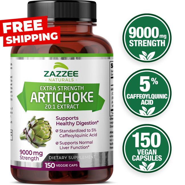 Extra Strength Artichoke 20:1 Extract, 9000 mg Strength, 5% Caffeoylquinic Acid