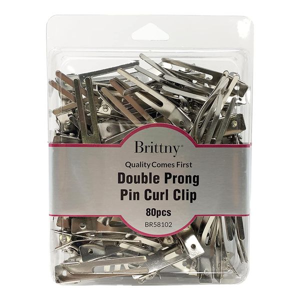 Brittny Professional Double Prong Pin Curl Clips Br58102-80 Ct