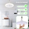 2 In 1 Fan For E27 Socket Light w/Remote Ceiling Fan Adjustable LED Smart 3 Mode