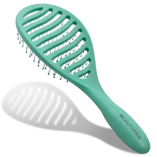 Beautypom Detangle Hair Brush - Effortless Knot Removal and Styling Hair Brush Women, Men, and Kids - Achieve Healthy, Gorgeous Hair with Ease, Elegance, and Innovative Design - Baby Blue