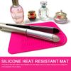 1 Pcs Heat Resistant Mat with Heat Resistant Gloves Silicone Heat Resistant Mat Portable Travel Anti-Scald Mat for Curling Irons Hair Straightener and Hair Styling Tools
