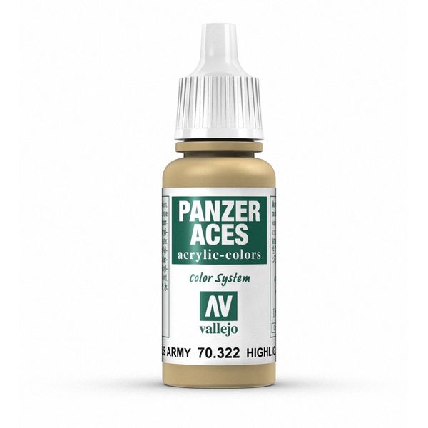 Vallejo Panzer Aces 17 ml Acrylic Paint - Highlight Us Tank Crew