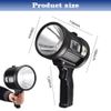 Solar Rechargeable Spotlight Flashlight Handheld Searchlight with Foldable Stand