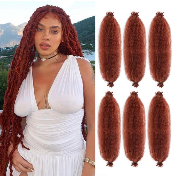 Afro Twist Hair 12 Inch 6 Packs, Springy Afro Twist Hair Pre Fluffed Spring Twist Hair Pre Stretched Wrapping Hair for Soft Locs Hair Extensions (12 Inch (Pack of 6), 350#)